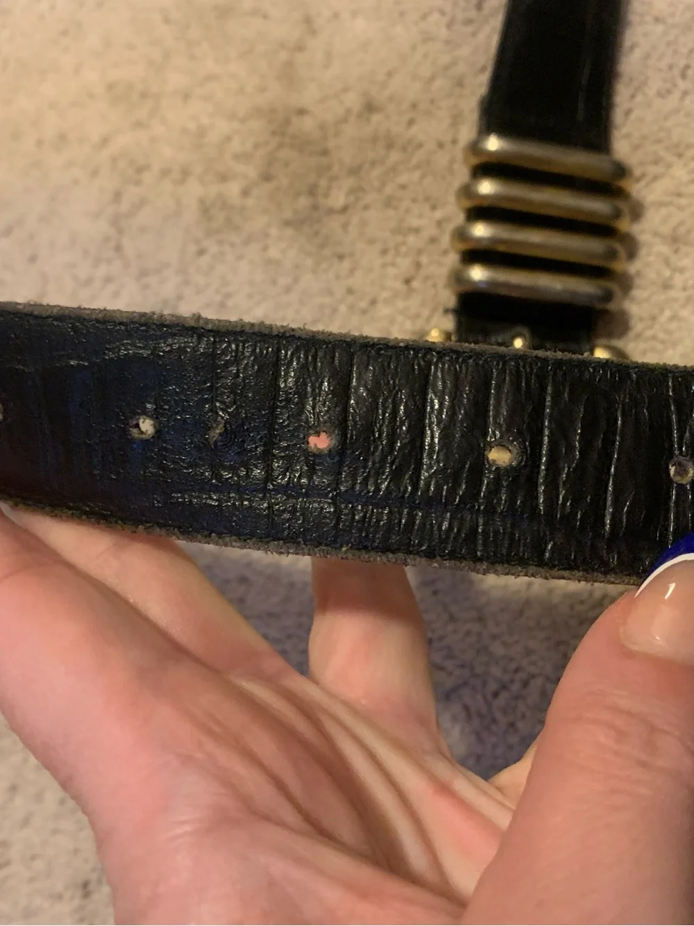 Vintage “The Limited” Made in Italy Black Leather Belt with Gold Buckle